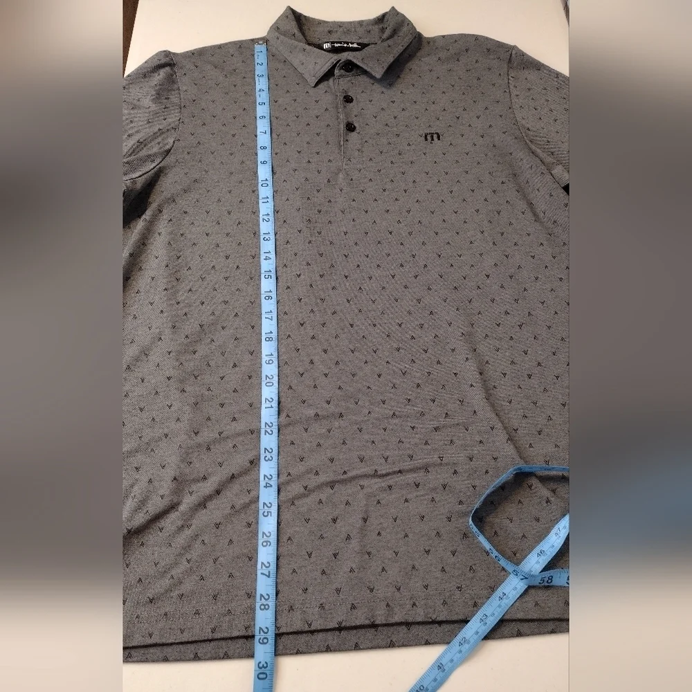 Travis Mathew Men's Gray Comfort Fit Athletic Golf Polo Short Sleeve Shirt Sz L